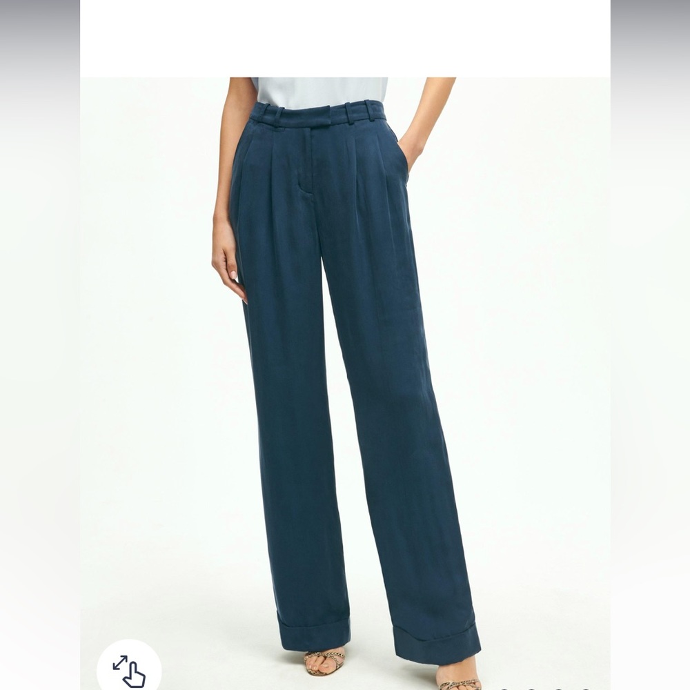 Brooks Brothers Navy silk soft icons trouser